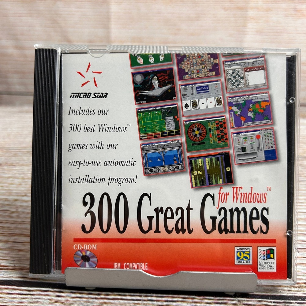Micro Star 300 Great Games for Windows PC CD-ROM 1996 Vintage Win 95 3.1